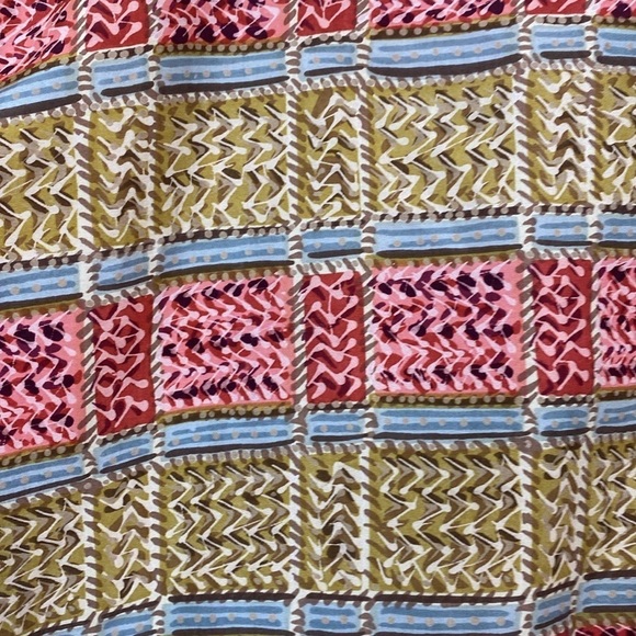 Vintage 90s 100% Silk Windbreaker Pink and Tan Boho print size XL - Picture 3 of 8